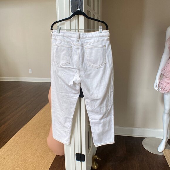 Elizabeth & James High Rise Vintage Straight Jeans in Cream White , Size 14/32 - Picture 7 of 8